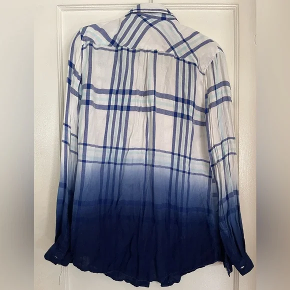 Vintage Havana Dip-Dye Plaid Flannel Shirt - Picture 3 of 3